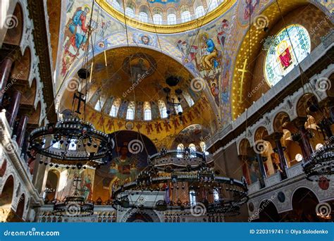 Interior Of The Orthodox Naval Cathedral Of St Nicholas In Kronstadt