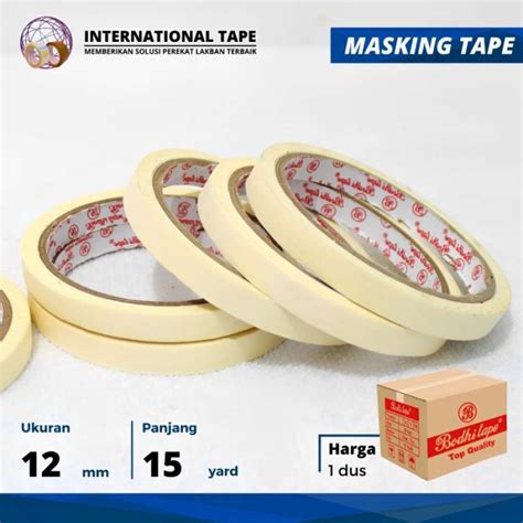 Jual Masking Tape 1 2 Inch X 15 Yard Bodhi Tape Lakban Kertas Dus Isi