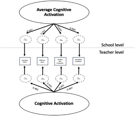 mcfa model diagram  cognitive activation  standardized factor