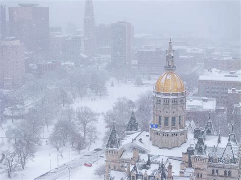 What were Connecticut's snow totals for the latest winter storm?