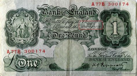 A77b300174 Large One Pound Note Bank Of England Cashier Kenneth