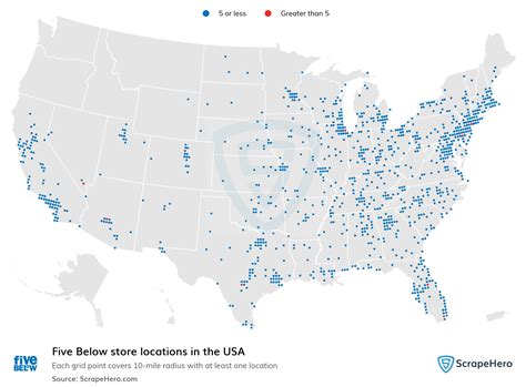 Number of Five Below locations in the USA in 2025 | ScrapeHero