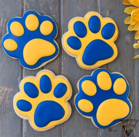 Paw Print Cookies Paw Cookies Tiger Cookies Sugar Cookies Decorated