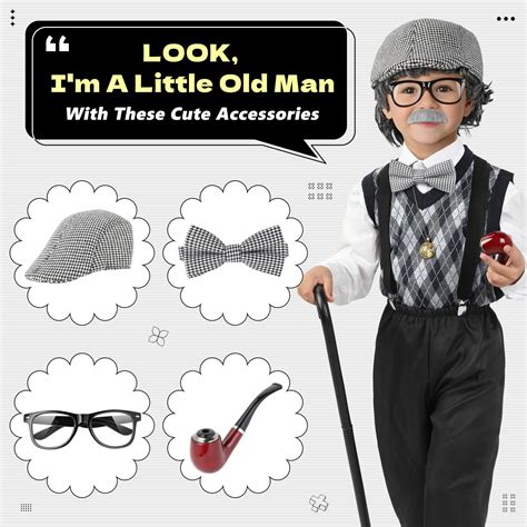 Old Man Costume For Kids 100th Day Of School Costume For