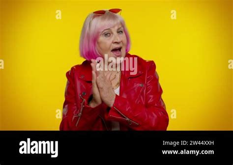 Sneaky Mature Grandmother Woman Scheming Thinking Over Tricky Plan With Cunning Face Joke