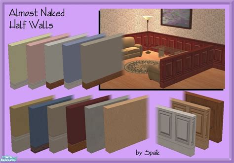 The Sims Resource Almost Naked Half Walls Set