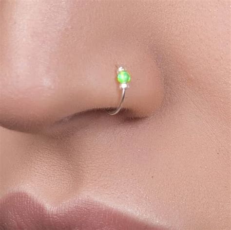 Nose Ring Piercing Gauge Simple Nose Hoop Silver Nose Ring With