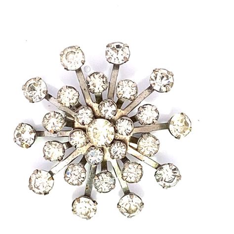 Vintage 1950s Starburst Rhinestone Gem