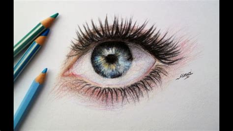 Realistic Drawings Eye Drawing A Realistic Eye Using Coloured Pencils