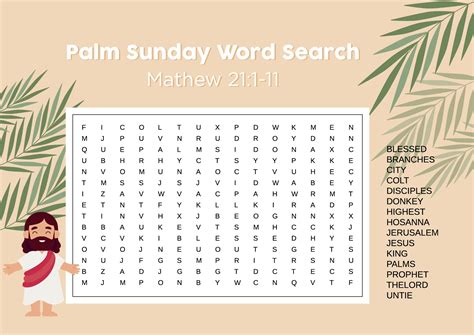 Palm Sunday Word Search Printable Word Search Maker