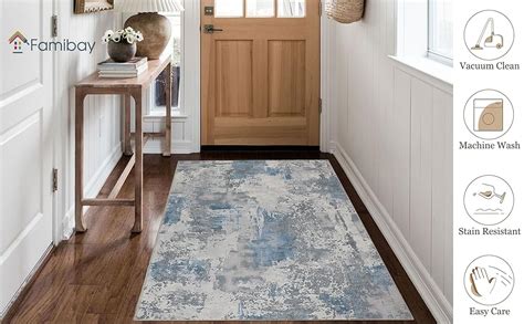 Famibay Washable 3x5 Rug Soft Fluffy Bedroom Area Rug Small Modern