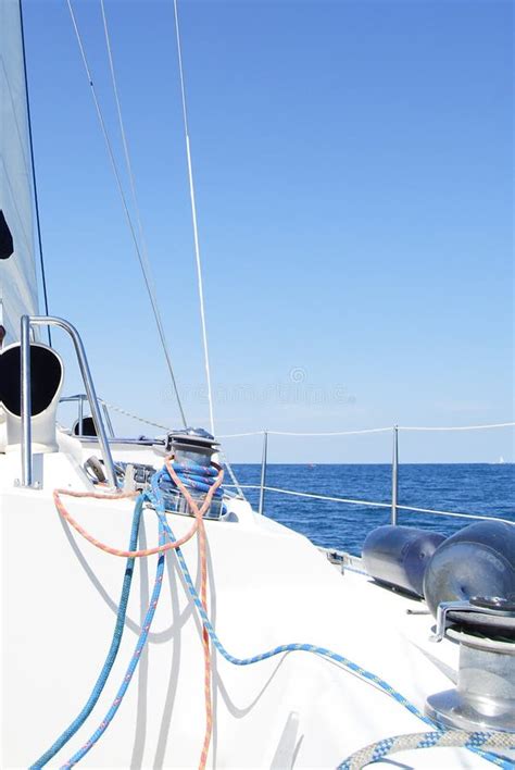 Deck of Boat Deck and Railing Sailboat Detailed Parts Stock Image ...