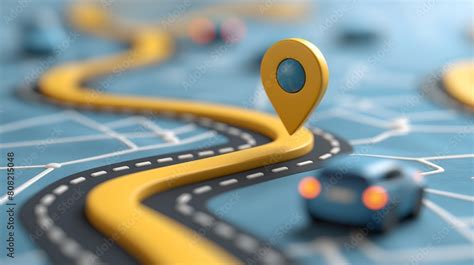 illustrated map  dynamic roads  location marker featuring