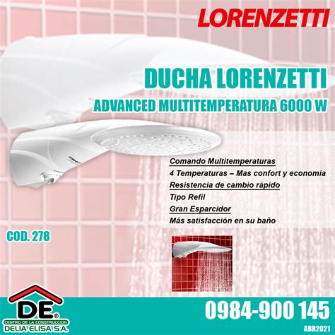 DUCHA LORENZETTI ADVANCED MULTITEMPERATURA 220 V 6000 6400 W Delia