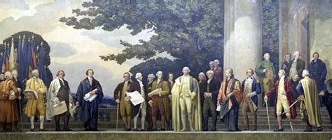 The Constitution, a painted mural depicting the framers of the ...