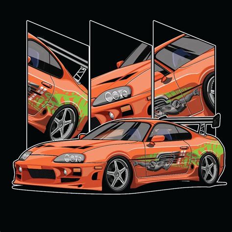 Toyota Supra MK4 Automotive Illustration