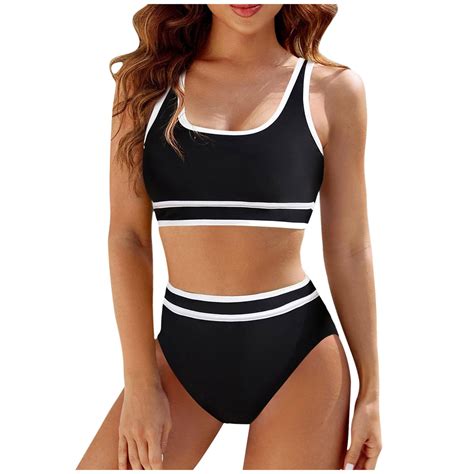Fulorrnie Women S High Waisted Bikini Sets Sporty Two Piece Swimsuits