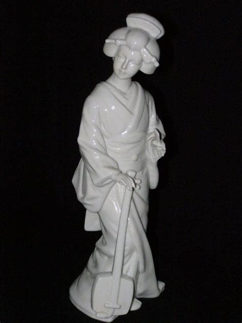 Vintage Japanese Geisha White Porcelain Figurine Formal By Parkie2