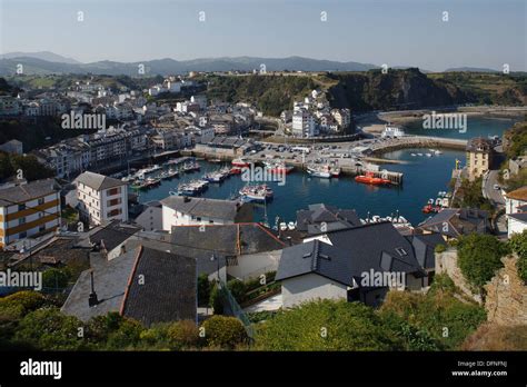 Luarca Seaside Town Mouth Of Rio Negro Fishing Boats Fishing Port