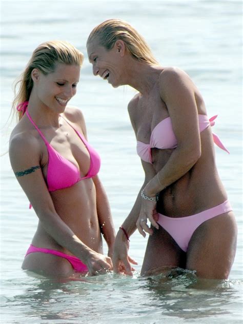 Michelle Hunziker Wearing Sexy Pink Bikini On The Beach In Varigotti Porn Pictures XXX Photos