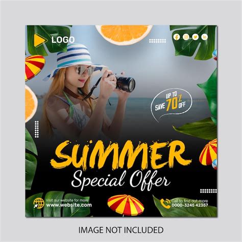 Plakat letniej imprezy na plaży przedstawia kobietę w bikini i kostiumie kąpielowym Plik PSD