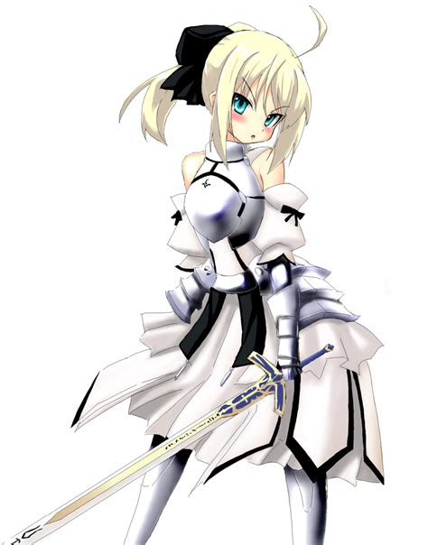 Safebooru Aqua Eyes Armor Armored Dress Bare Shoulders Blonde Hair Detached Sleeves Dress Fate