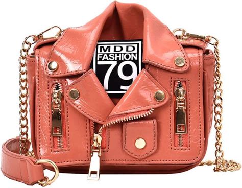 Bolso De Mensajero Con Forma De Chamarra Para Mujer De Moda Punk