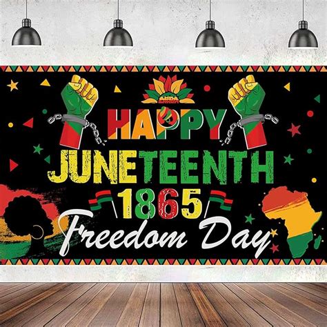 Amazon Large X Juneteenth Backdrop Happy Juneteenth