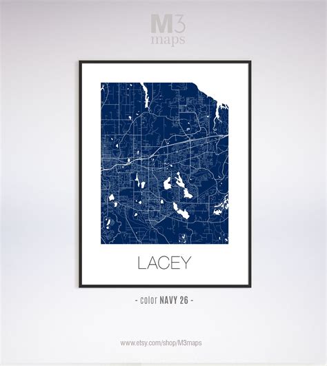 Lacey Washington Lacey WA Map Lacey Map Lacey Print Lacey - Etsy