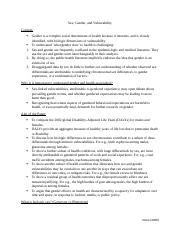 Sex Gender And Vulnerability Docx Sex Gender And Vulnerability Context Gender Is A Complex
