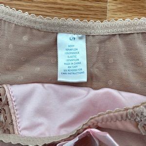 Intimates Sleepwear Sheer Tan Nude Blush Pink Polka Dot Bikini Panty Bow Lingerie Lace