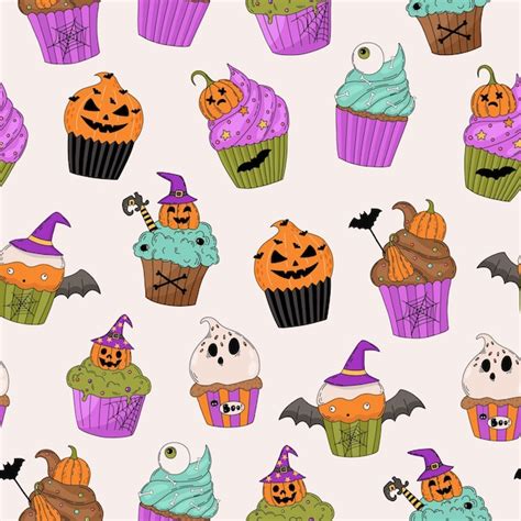 Premium Vector Halloween Seamless Pattern Background Design With