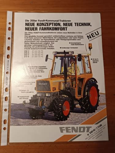 Original Prospekt Fendt 250 260 270 KV Traktor Schlepper Brochüre