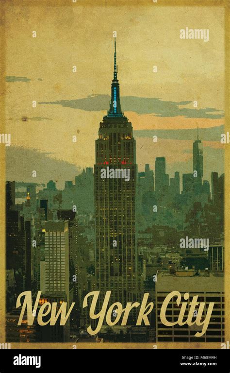 Vintage style New York poster Stock Photo - Alamy