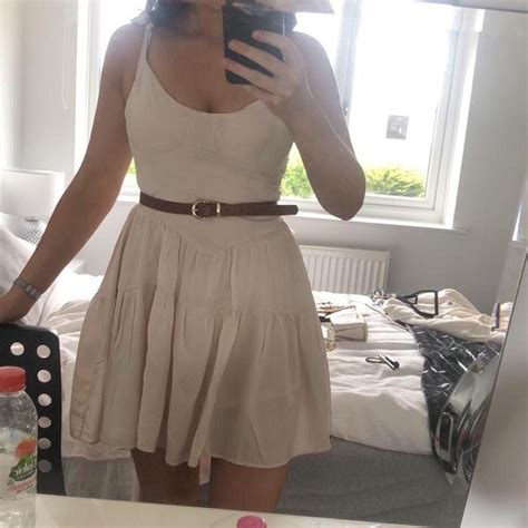 Missguided Nude Cup Detail Tiered Cami Dress Size Depop