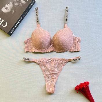 Conjunto Lingerie Detalhe Em Strass Brilho Bojo Calcinha Fio Rendado Blogueira