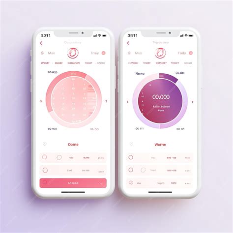 Premium Photo | Mobile App Layout Design of Menstrual Cycle Tracker