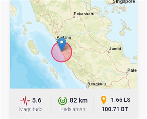 Gempa Tektonik Bermagnitudo Guncang Pesisir Selatan