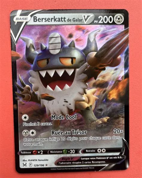 CARTE POKÉMON BERSERKATT de Galar V 129 196 EB11 Origine Perdue FR NEUF