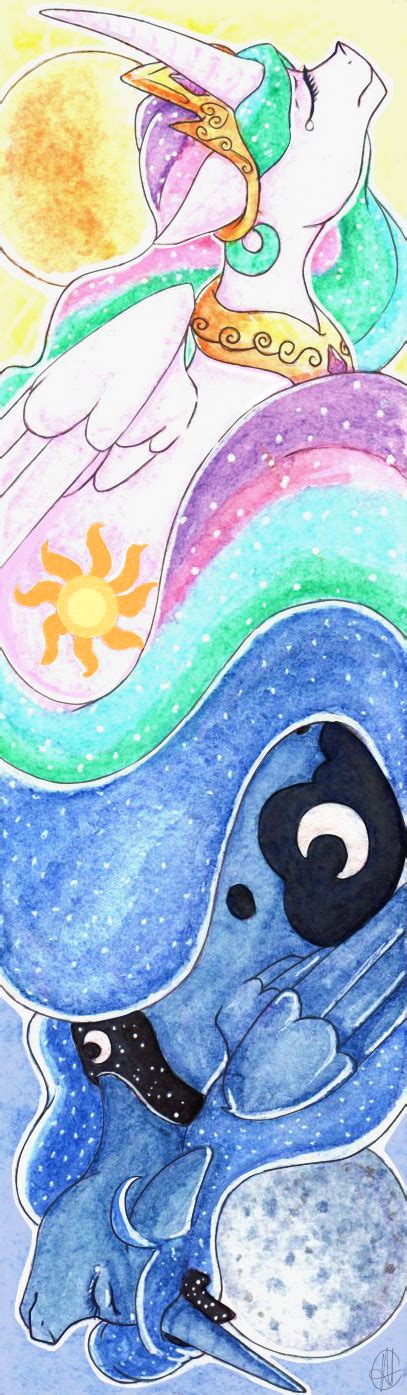 Mlp Fim Princess Lunaprincess Celestia Bookmark By Mossie55 On Deviantart