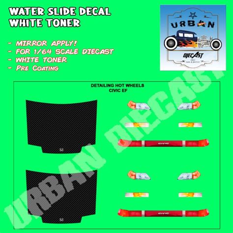 Hot Wheels Decal White Toner Civic Ef Detailing Shopee Malaysia