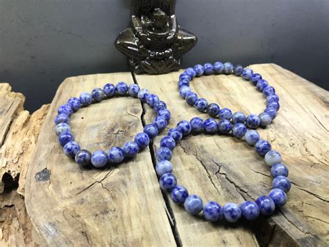 8mm Natural Sodalite Stone Bead Bracelet Etsy