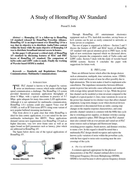 An Overview of HomePlug AV Standard | PDF | Low Density Parity Check ...