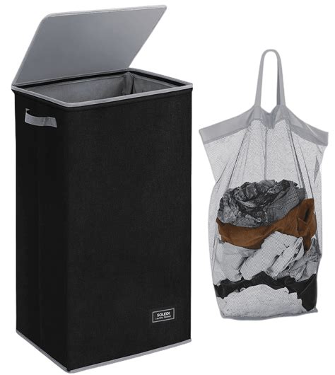 Soledi 100L Large Foldable Collapsible Laundry Hamper With Lid