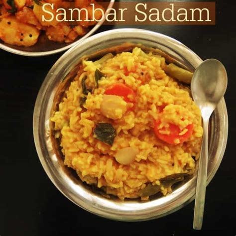 Simple Sambar Sadam Recipe How To Make Sambar Rice Premas Culinary