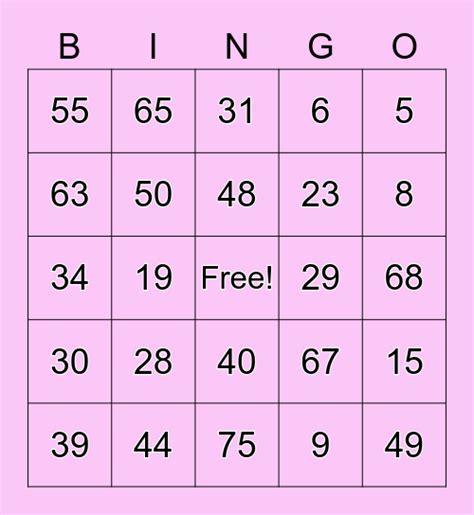 Gay Bingo Card