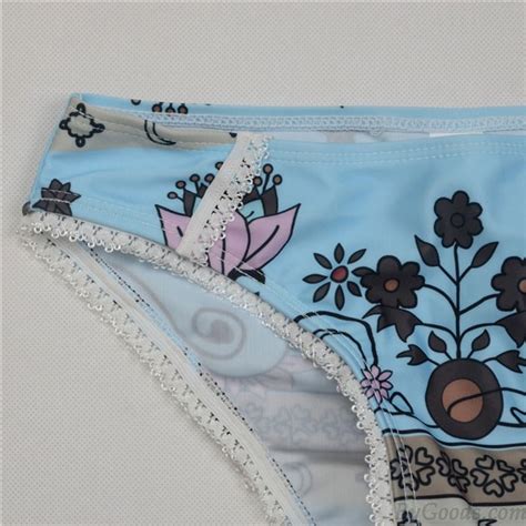 Blauer Blumendruck Badeanzug Spitze Magie Blumen Bikini Bademode Bikinis Badeanzüge