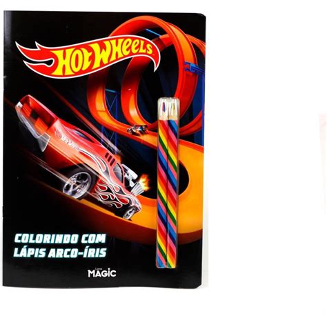 LIVRO INFANTIL COLORIR LAPIS ARCO IRIS HOT WHEELS Auge App Representações