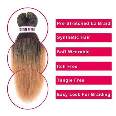 Ding Dian Pre Stretched Braiding Hair 20 8 Packs Braid Synthetic Hair Hot Water Setting
