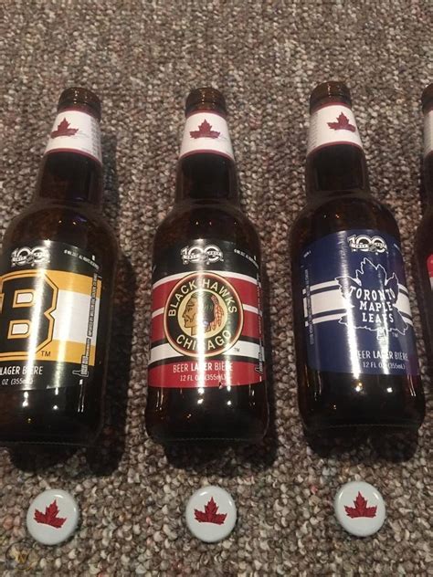 Molson Canadian Original Six Nhl Hockey 100th Anniversary Beer Bottle